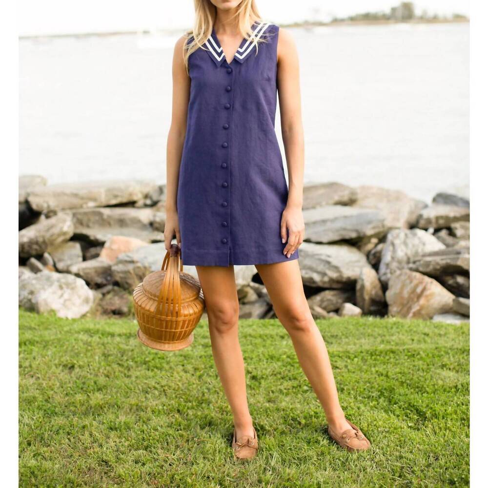 NEW MAREA waterfront shift dress in navy